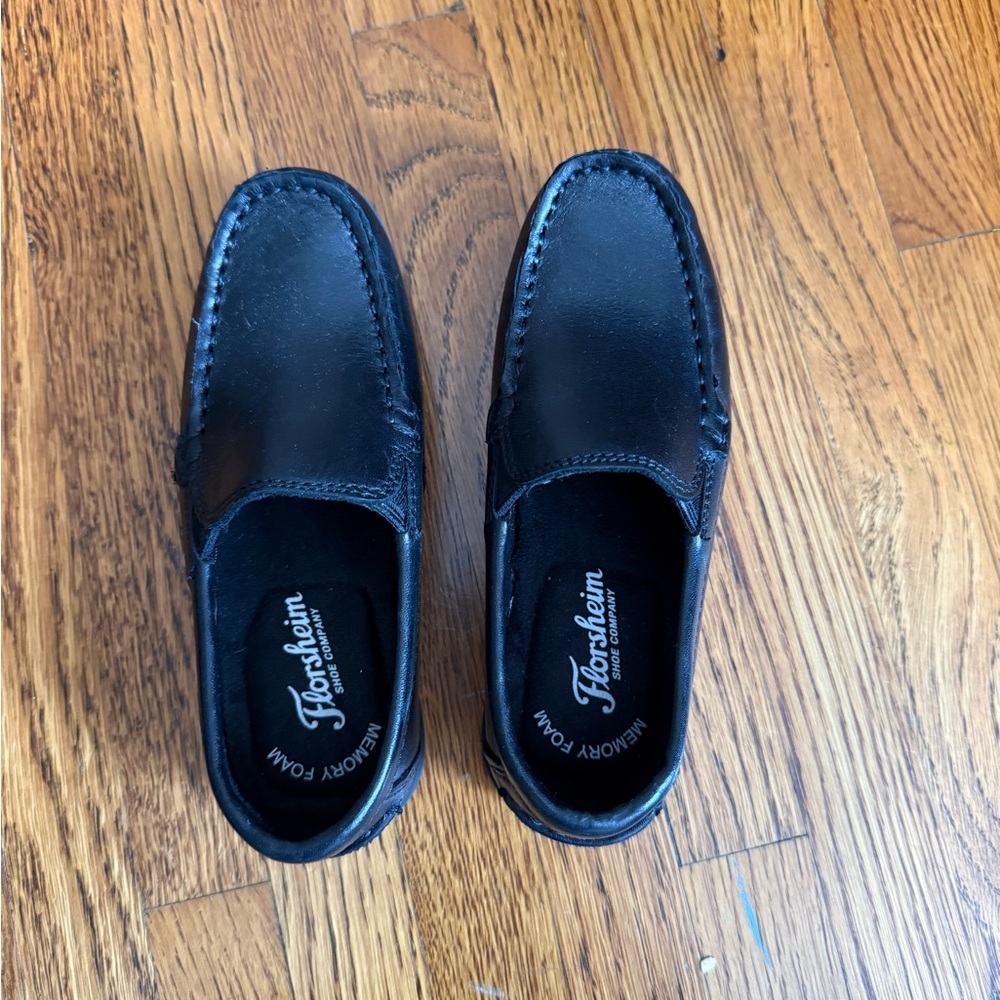 Florsheim Boy Toddler Black Dress Shoes Moccasin-Style Slip-On